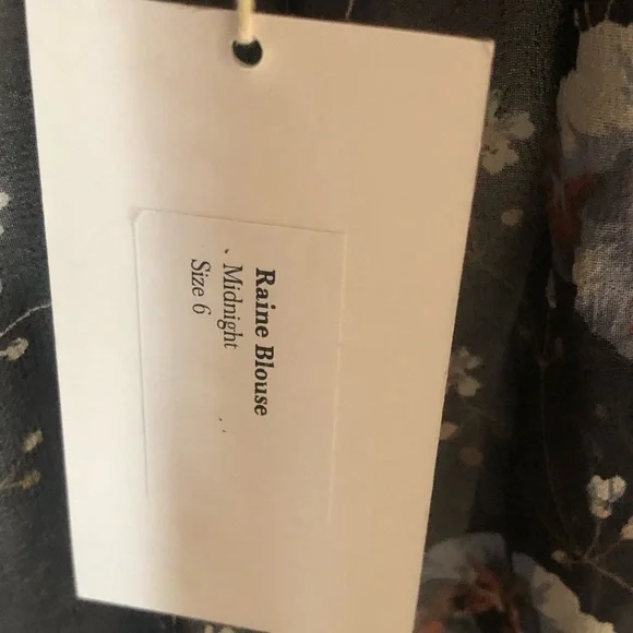 Ulla Johnson NWT Raine Blouse  Dark Floral 100% Silk Georgette Sheer Boho Top - Picture 8 of 9